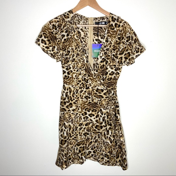 NWT ASOS Leopard Print Wrap Dress - Picture 4 of 8